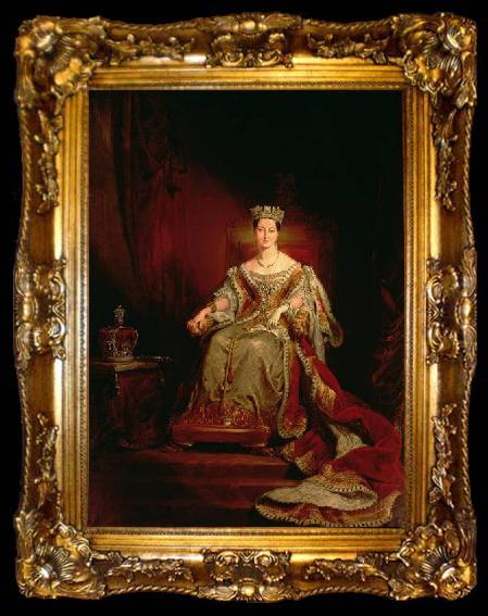 framed  George Hayter Queen Victoria seated on the throne in the House of Lords, ta009-2